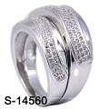 El anillo de boda de la manera con el micr3ofono pavimenta CZ (S-14560. JPG)